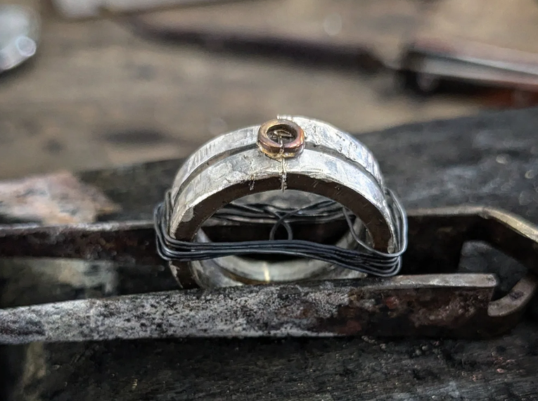 bague argent or spinelle 2