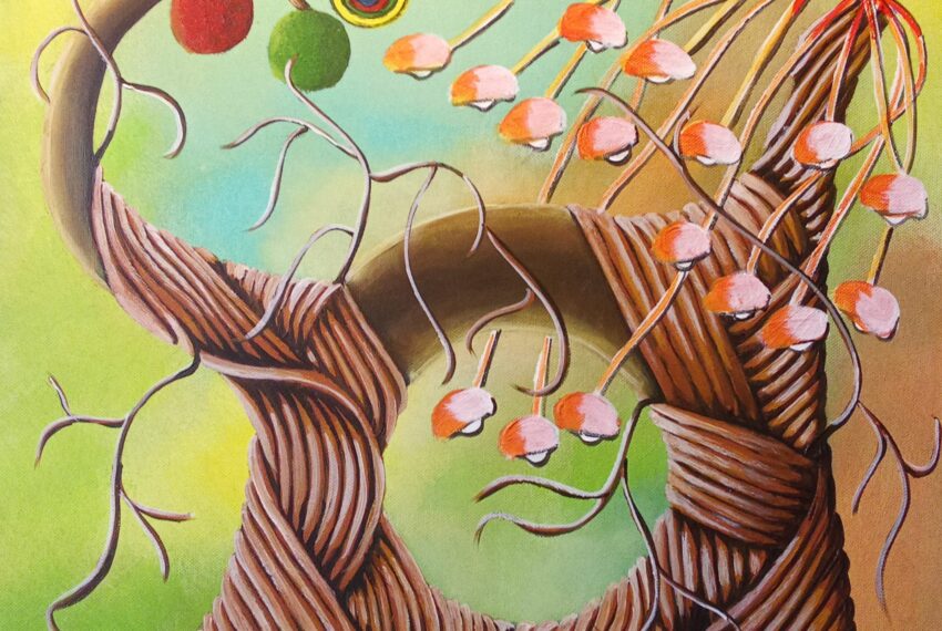 INTERSTICE VEGETAL acrylique sur toile 40X40
